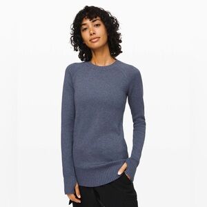 LULULEMON “Still Lotus” Sweater in Heathered Code Blue